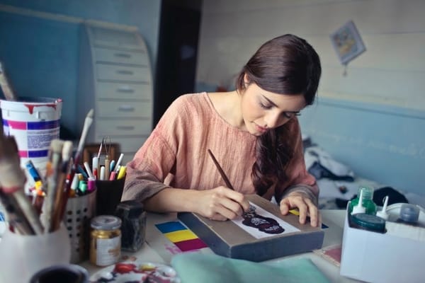 woman drawing art